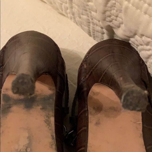 19. Colin Stuart Heels in Brown. Peek Toe. - Picture 7 of 9